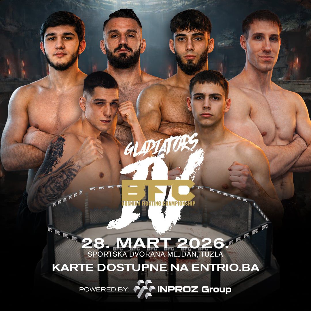 BFC4 Gladiators MMA event poster 28.03.2026 Tuzla